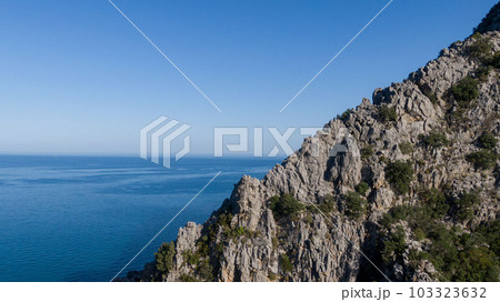 View of Olympos - Chiraly beach and Mediterranean Sea on sunny summer day. Turkey. 103323632