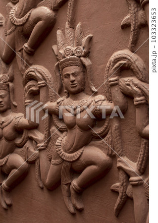 angkor style replica decorative wall carvings in cambodia 103323653