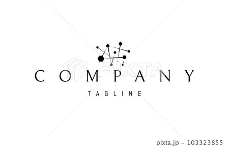 Vector logo on which an abstract image of particles interconnected with each other. Vector logo on which an abstract image of particles interconnected with each other. 103323855