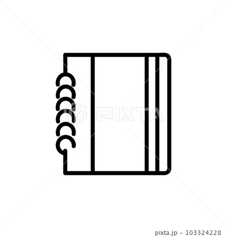 Notebook Vector Icon, Outline style, isolated on white Background. Notebook Vector Icon, Outline style, isolated on white Background. 103324228