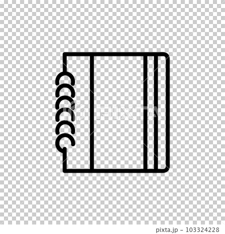 Notebook Vector Icon, Outline style, isolated on white Background. Notebook Vector Icon, Outline style, isolated on white Background. 103324228