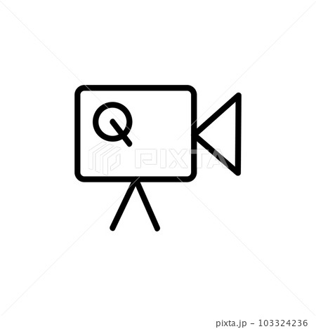 Video Camera Vector Icon, Outline style, isolated on white Background. Video Camera Vector Icon, Outline style, isolated on white Background. 103324236