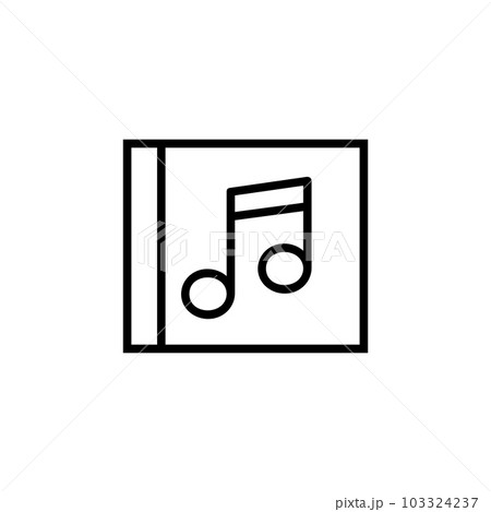 Music Player Vector Icon, Outline style, isolated on white Background. 103324237