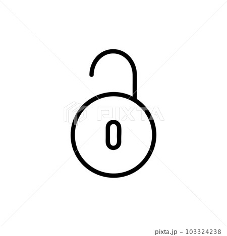 Unlocked Vector Icon, Outline style, isolated on white Background. 103324238
