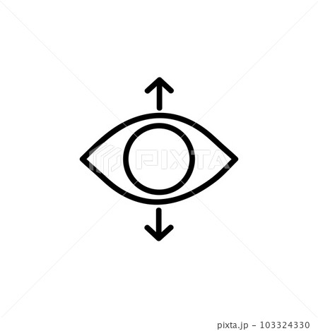 Perspective Vector Icon, Outline style, isolated on white Background 103324330