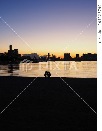お台場海浜公園の夕焼け お台場海浜公園の夕焼け 103328790