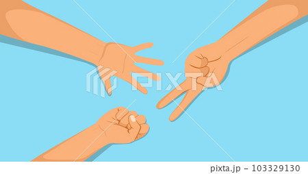 Arms Playing Rock Paper Scissors Game 103329130
