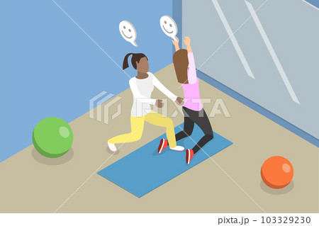 3D Isometric Flat Vector Conceptual Illustration of Pilates 3D Isometric Flat Vector Conceptual Illustration of Pilates 103329230
