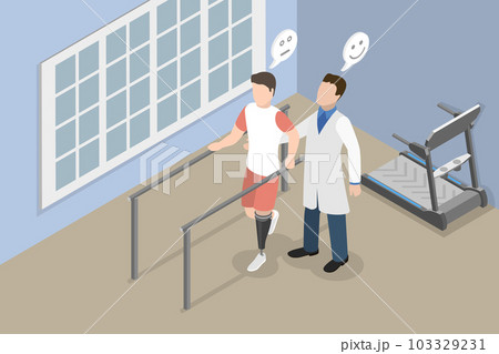 3D Isometric Flat Vector Conceptual Illustration of Physiotherapy and Rehabilitation 3D Isometric Flat Vector Conceptual Illustration of Physiotherapy and Rehabilitation 103329231