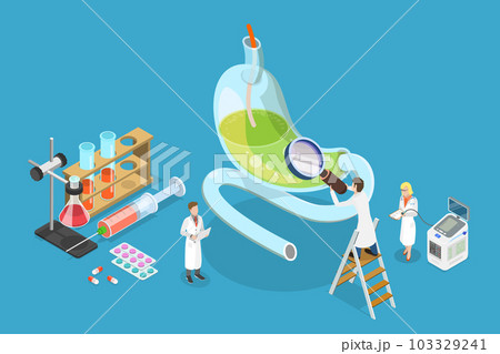 3D Isometric Flat Vector Conceptual Illustration of Gastroenterology 103329241