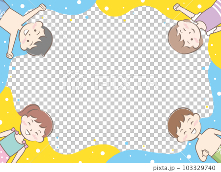 Frame of children in swimsuits 103329740