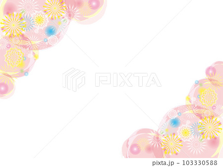 水彩風花火の背景素材 103330588