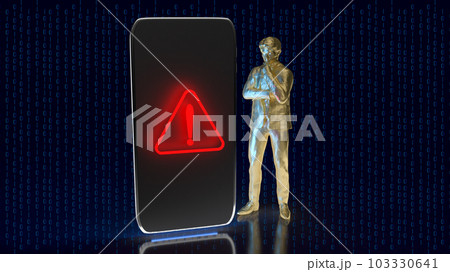The mobile and red icon for Cybercrime  concept 3d rendering 103330641