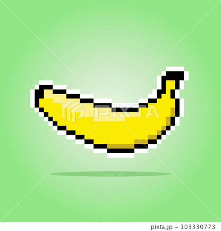 8 bit pixel banana. Fruits in the Illustration of Game Asset Vector 8 -Bit. 8 bit pixel banana. Fruits in the Illustration of Game Asset Vector 8 -Bit. 103330773