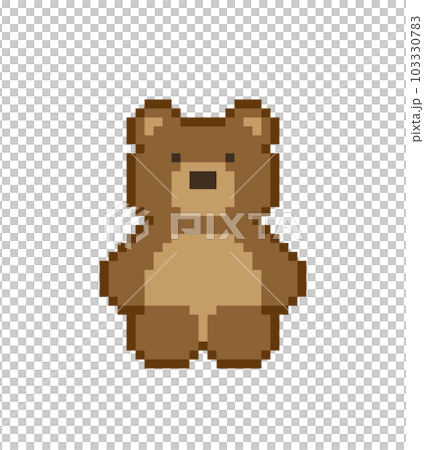 Brown bear sitting in 8 bit pixel art . Animal game assets in vector illustration. Brown bear sitting in 8 bit pixel art . Animal game assets in vector illustration. 103330783