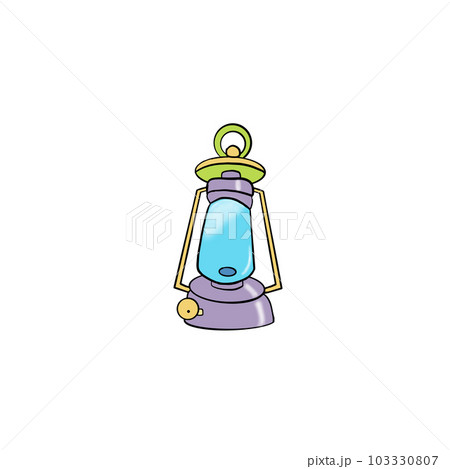 Lamplight, camping, roam about the forest , element , hand draw , outline, 103330807