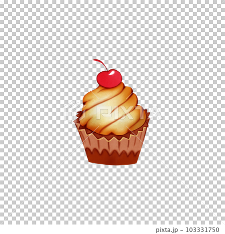 Cupcake With strawberry topping, element , minimal, cake, hand draw, 103331750