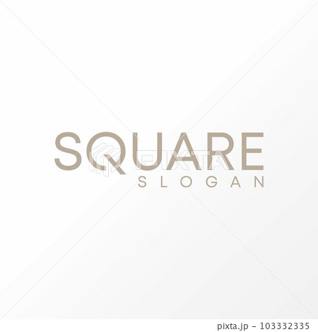 Logo design graphic concept creative abstract premium free vector stock word SQUARE sans serif font unique Q typography. Related to initial monogram 103332335
