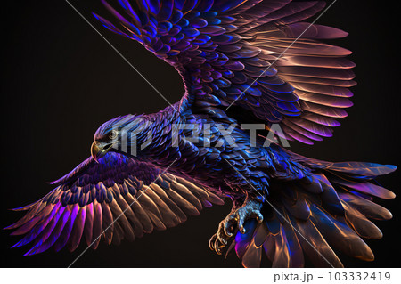 Image of a bird with beautiful bright colors. Birds. Wildlife animals. Illustration, Generative AI. 103332419
