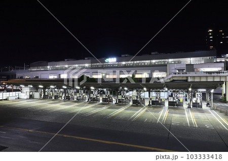 新潟 新潟市 新潟駅万代口バスターミナル 夜景 新潟 新潟市 新潟駅万代口バスターミナル 夜景 103333418