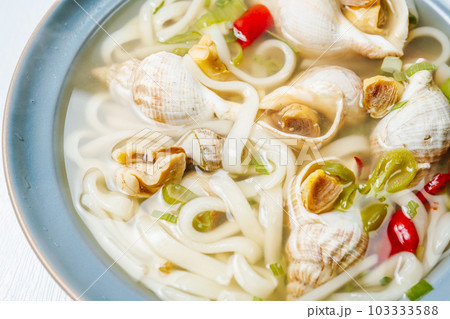 golbaengi tang, Korean style sea snail soup food cuisine 103333588