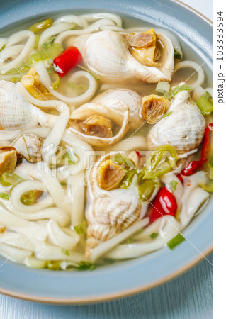 golbaengi tang, Korean style sea snail soup food cuisine 103333594