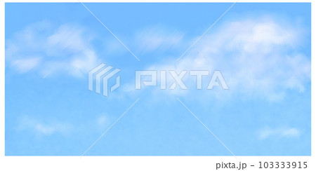手描き風青空と雲の背景イラスト 103333915