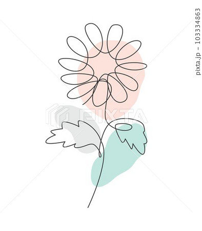 Minimal Art Tote Bag One Line Drawing Abstract Flowers 