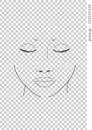 閉著眼睛的臉圖化妝表女人 103335324