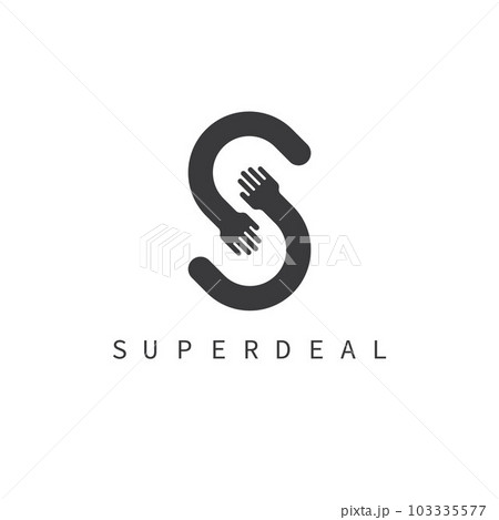 S letter hand shaking icon vector concept design template 103335577