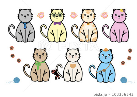 set of cartoon animal icons 103336343