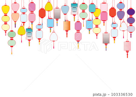 Illustration, Chinese lantern on white background. 103336530