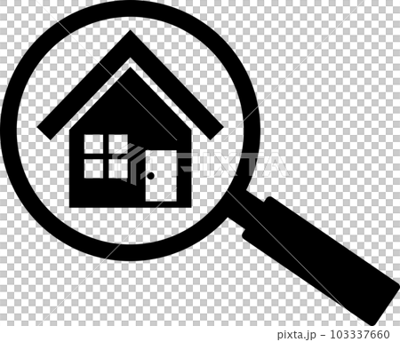 House and magnifying glass simple illustration icon 103337660