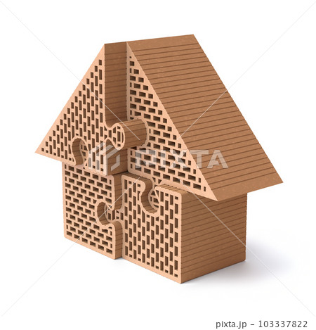 House jigsaw puzzle made from hollow clay block House jigsaw puzzle made from hollow clay block 103337822