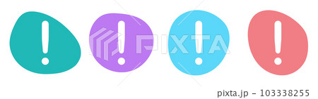 Color blob with exclamation mark symbol set vector illustration 103338255