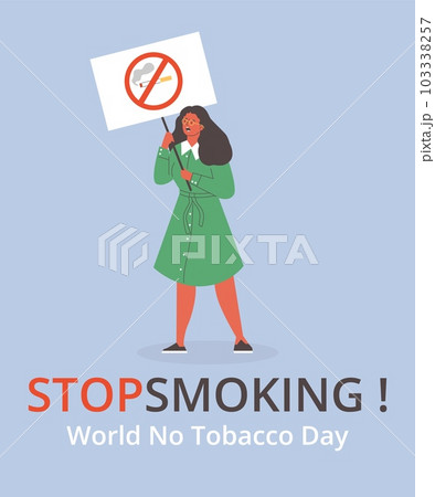 Poster or vertical banner about World No Tobacco Day flat style 103338257