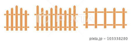 Colored fence in flat style vector illustration isolated on white 103338280