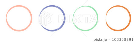 Colored grunge circle brush. Ink frame set vector illustration 103338291