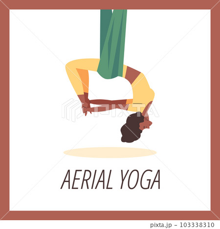 Two vertical aero yoga banner or bookmark set with women in training and  titles aero yoga classes and aero yoga poses vector illustration Stock  Vector Image & Art - Alamy