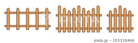 Colored outline fence in flat style vector illustration isolated on white Colored outline fence in flat style vector illustration isolated on white 103338466