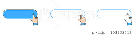 Click cursor icon with click here button vector set. Action button with mouse click Click cursor icon with click here button vector set. Action button with mouse click 103338512
