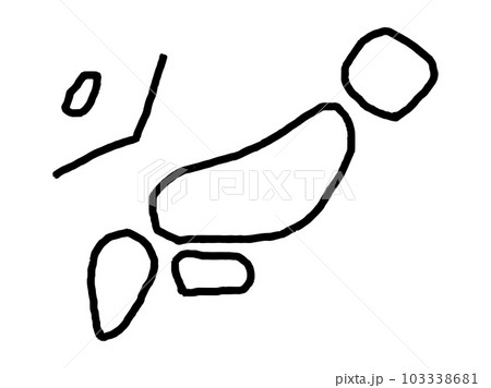 ゆるい手描きの日本地図イラスト 103338681