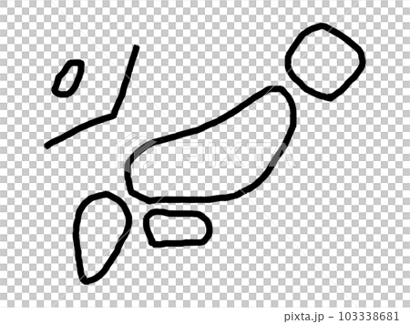 ゆるい手描きの日本地図イラスト 103338681
