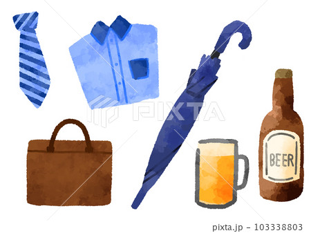 手描き水彩風の父の日のプレゼントのイラスト 手描き水彩風の父の日のプレゼントのイラスト 103338803