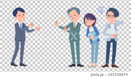 提案を拒否されるビジネスシーン 103338874