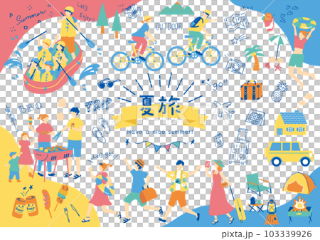 夏旅を楽しむ人達 103339926