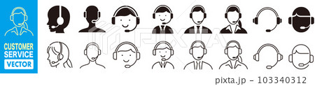 Operator of Customer service Solid icon set. Helpd Operator of Customer service Solid icon set. Helpd 103340312