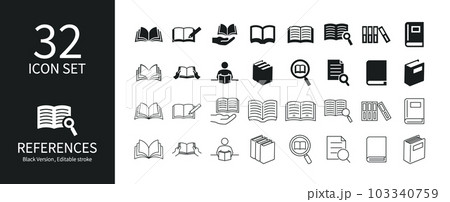 本や書類に関連したアイコンセット 103340759