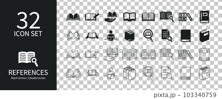 本や書類に関連したアイコンセット 103340759