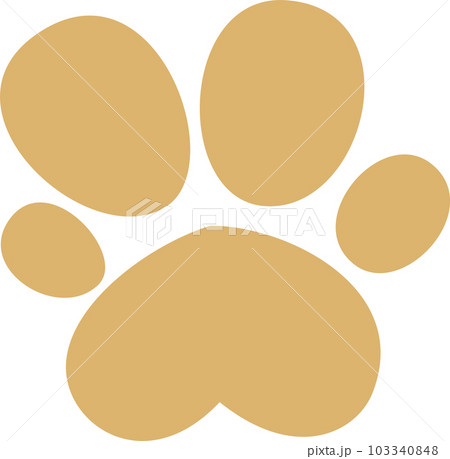 足跡　犬　ベージュ 103340848